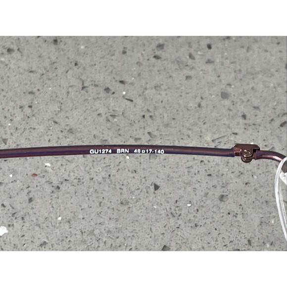 GUESS GU1274 BRN 48-17-140 Stainless Steel Rimless Eyeglasses Frames ONLY Brown main image 8